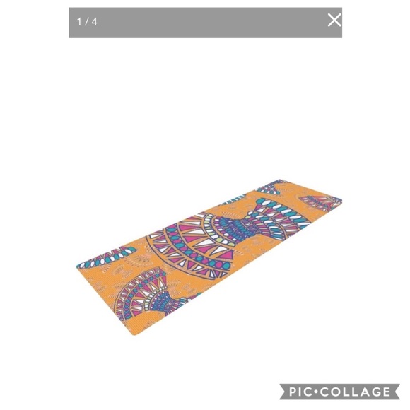 KESS inHouse Yoga Mat abstract tangerine 72”x24” - Picture 5 of 6